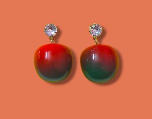 Red &amp; Green Stone Earrings,  Drop Earrings,