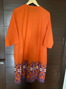 W Women’s Orange Colour Kurta (16)