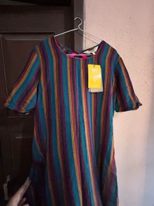 Taavi Striped Woven Straight High-low Kurta