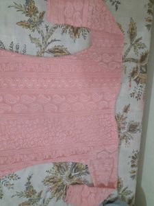 Pink Embroidered Kurta