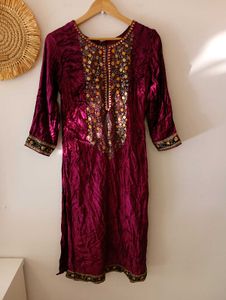 Royal Velvet Heavy Embroidery Kurta Set