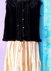Vintage Velvet Ruffle Top