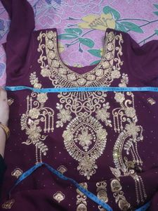 maroon duppata set