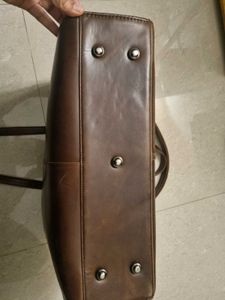 Vintage Brown Leather Tote Bag