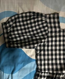 Gingham Puff Sleeve Dress