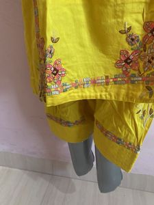 Yellow Patiala Embroidered Set
