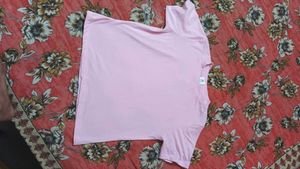 Cute Pink Tee &amp; White Skirt Set