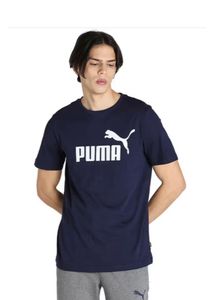 Puma Navy Blue Men ESS Logo T-shirt