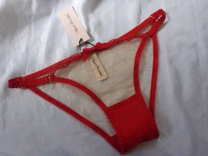 Red Sheer Thong Lingerie