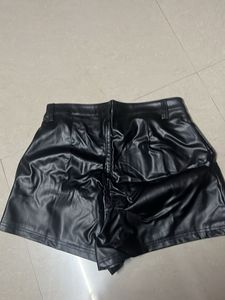 Black Faux Leather Shorts