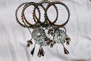 Boho Silver Tone Statement Earrings