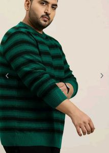 Striped Green Sweater (Plus Size)