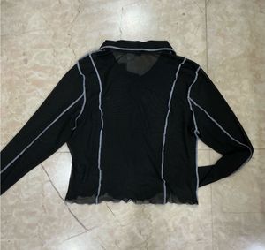 H&amp;M Black Sheer Top