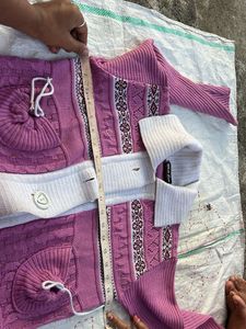 Pink Knit Cardigan Sweater