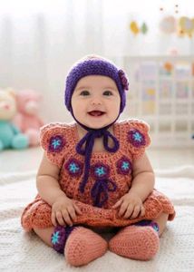 Handmade Crochet Baby Outfit - Adorable! 🩷