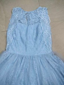 Blue Lace Hi-Lo Dress
