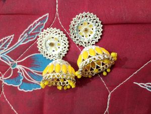 Yellow Jhumka Earrings 🆕