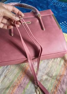 Pink Structured Tote Bag