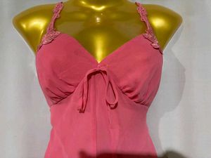 Pink Chiffon Tie-Front Cami