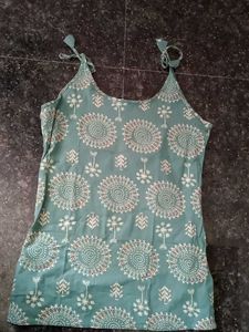 Cute Green Printed Tank Top