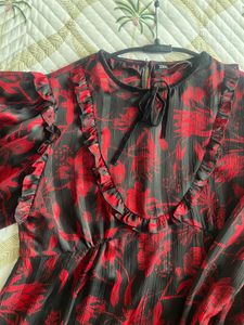 Zara Floral Ruffle Blouse