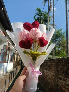 Crochet Heart Bouquet