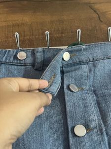 Denim A-line Midi skirt