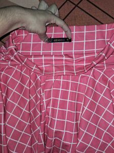 Pink Checked skirt