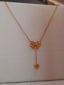 Anti Tarnish Heart Themed Bow Inspired Pendant