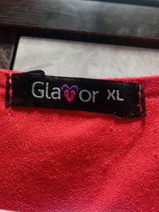 Red Blouse with Embellishment