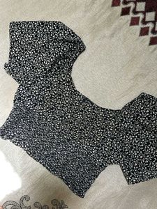 Floral Print Smocked Crop Top