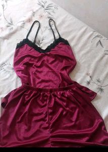Satin Top And Short Set