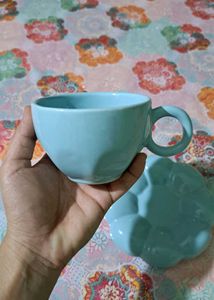 Bubble tea mug with saucer