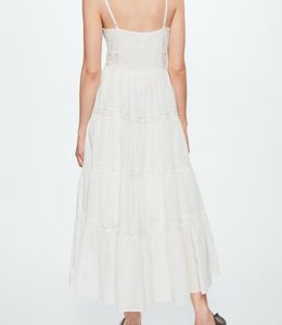 Mango Frill White Cotton Dress