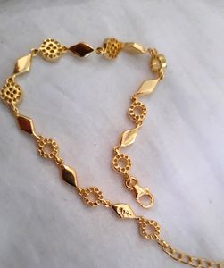 925 Pure Silver Hallmarked Gold Polish Bracelt