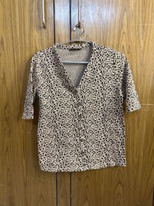 Printed Button-Down Top