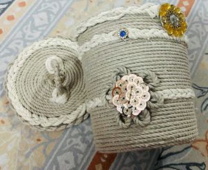 White Woven Basket With Storage Box