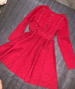 Red Fit &amp; Flare Dress
