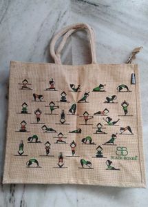 Yoga Print Jute Bag