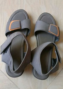 Gray Buckle Sandals