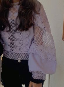 PUFF SLEEVES NET TOP