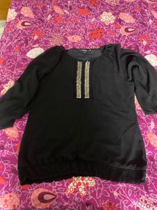 Chic Black Embellished Top