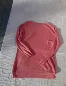 Coral Sweater with Pockets
