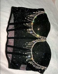 Brand New ( Urbanic)Black Sequined Mesh Corset Top