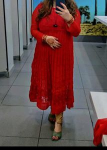 New Chikankari Anarkali Kurti With Duppata