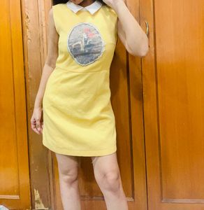 Yellow Sleeveless Mini Dress