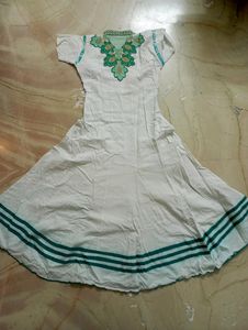 Cotton Anarkali With Embroidery Work