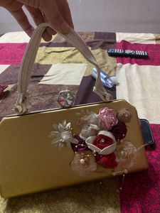 Golden Handwork Clutch
