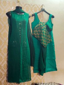 Elegant Zari Work Koti Kameez Inner With Dupatta