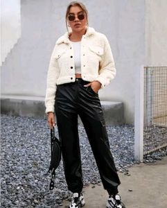 Cream Teddy Cropped Jacket